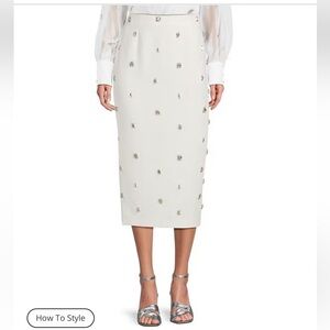 NWT Antonio Melani Jewel Embellished Stretch Crepe Rylan Skirt